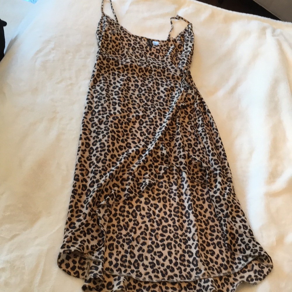Leopard print midi wrap dress